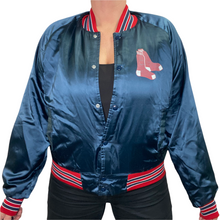 Load image into Gallery viewer, Vintage 1980s Boston Red Sox Chalk Line Satin Bomber Jacket SPELL OUT - M