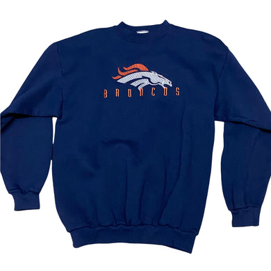 Vintage Late 90s Denver Broncos Embroidered Crew - Size Large