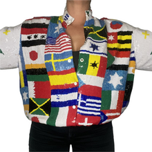 Load image into Gallery viewer, Vintage Jeanette for St Martin Sequin Global Glam Bomber - M