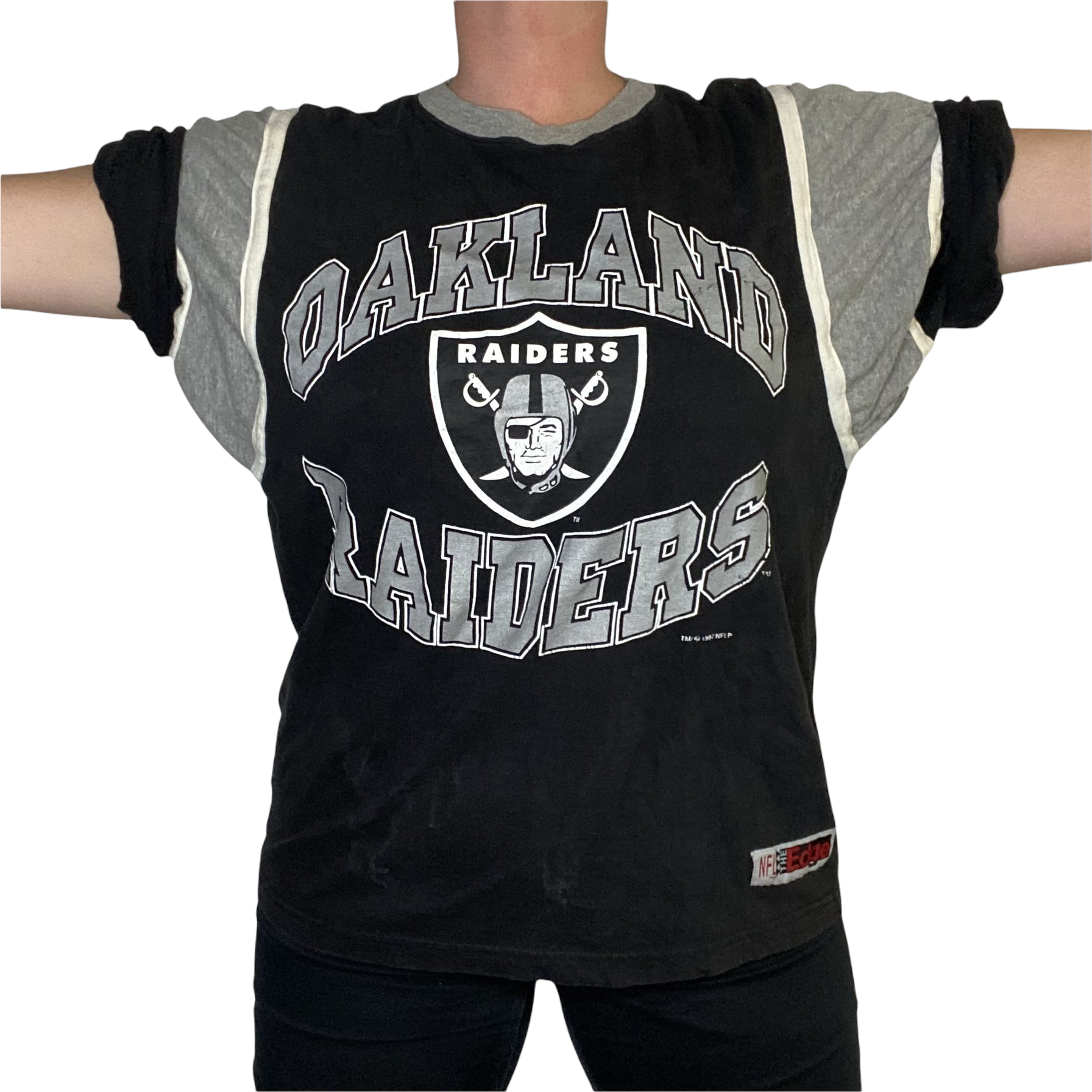 Vintage 1997 Oakland Raiders Oversized Tshirt from The Edge - M