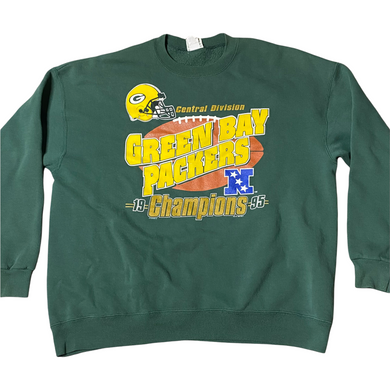 Vintage 1995 Green Bay GB Packers Central Division Champions Crew - XXL