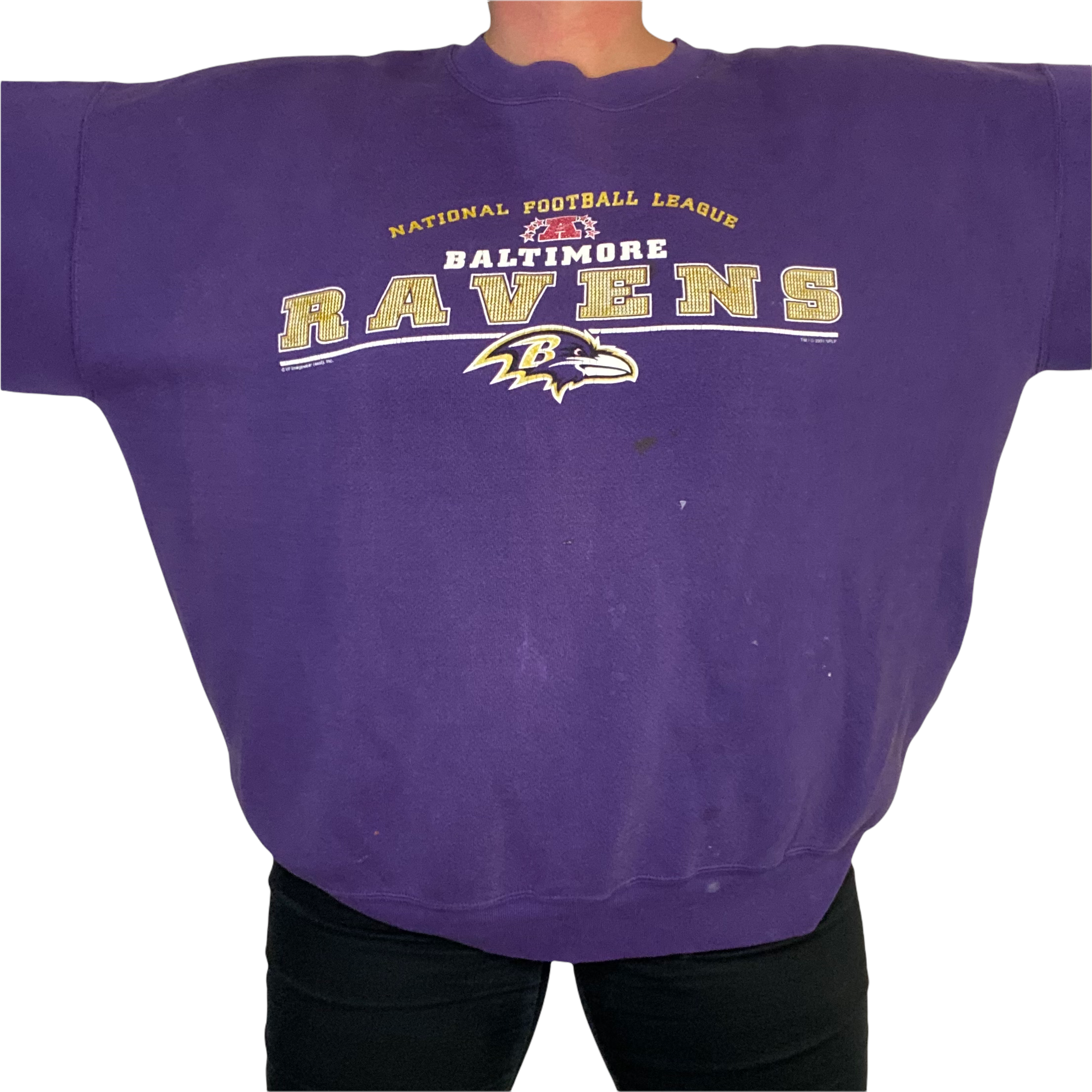 NEW YORK GIANTS BALTIMORE RAVENS SUPER BOWL XXXV VINTAGE 2001 T-SHIRT ADULT  XL