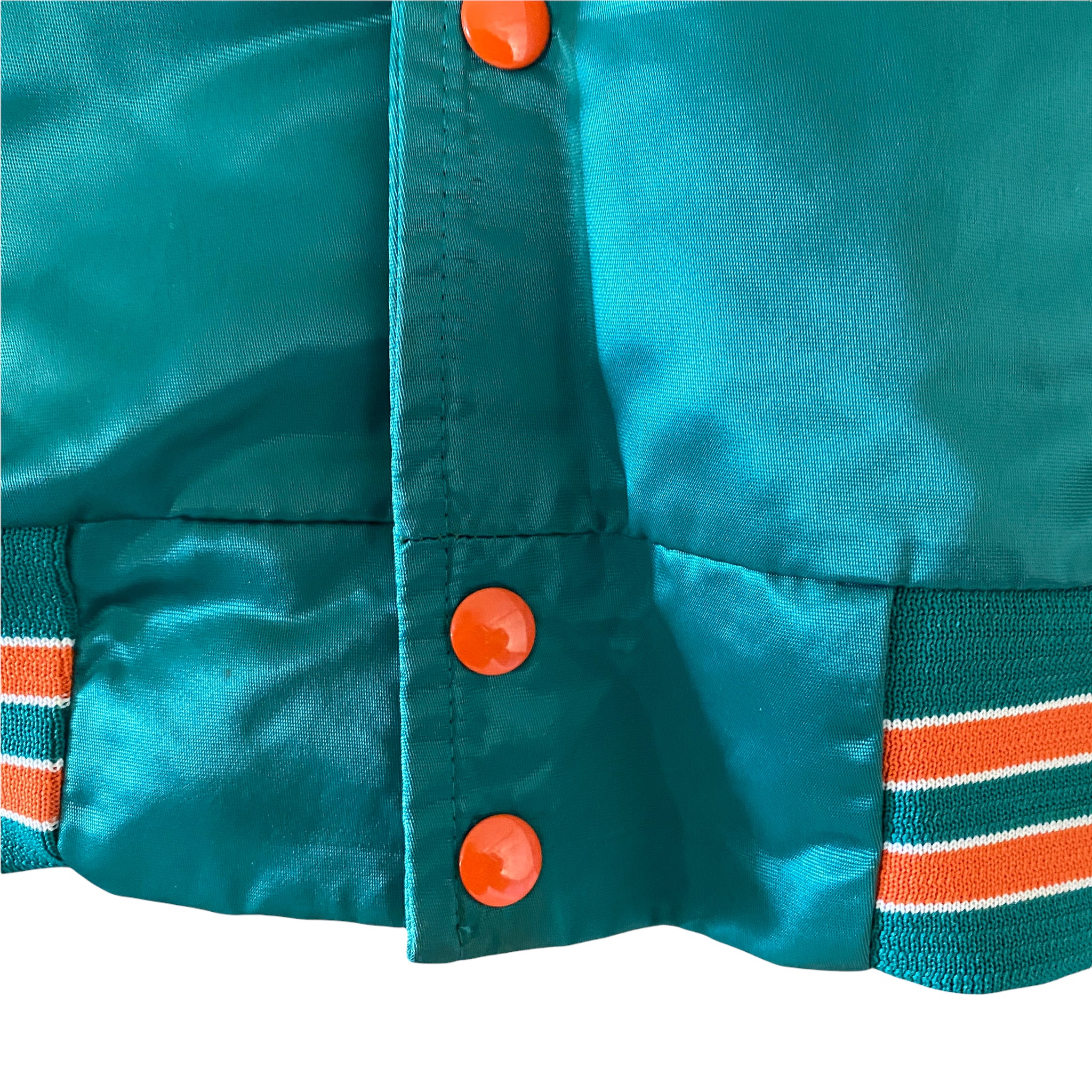 Vintage Chalkline Miami Dolphins Satin 1980s Jacket - Depop