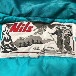 Vintage 1980s Turquoise Nils Ski Jacket - Size 4 / Small