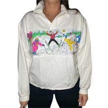 Load image into Gallery viewer, Vintage 1980s Neon Ski Collared Sweatshirt from Chet&#39;s Head Turner - M