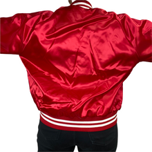 Load image into Gallery viewer, Vintage 1980s University of Wisconsin Badgers Chalk Line Satin Bomber Jacket - XL