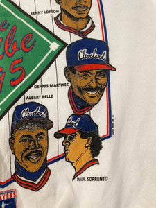 Vintage 1995 Cleveland Indians "The Tribe in 95" Crew - Youth L / Adult XS