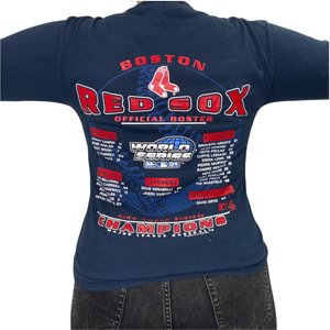 Vintage 2004 Boston Red Sox World Series Champions Long Sleeve TSHIRT - Youth Large / Adult XS/S