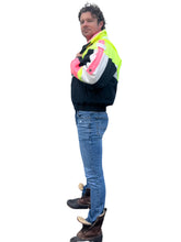 Load image into Gallery viewer, Vintage 80s Neon Yellow and Salmon Ski &amp; Snow Jacket from Nils - Size Medium