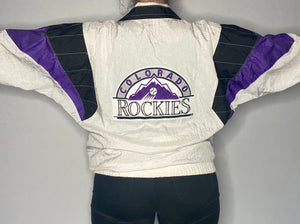 Vintage 90s Colorado Rockies Full Zip Windbreaker Jacket - XL