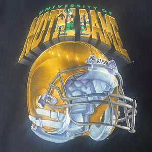 Vintage Late 80s-early 90s University of Notre Dame Fighting Irish Big Helmet Crew - L