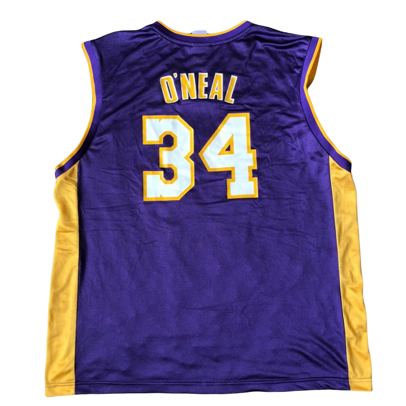 Vintage 90s LA Lakers Shaquille O'Neal 34 Jersey Champion L NBA