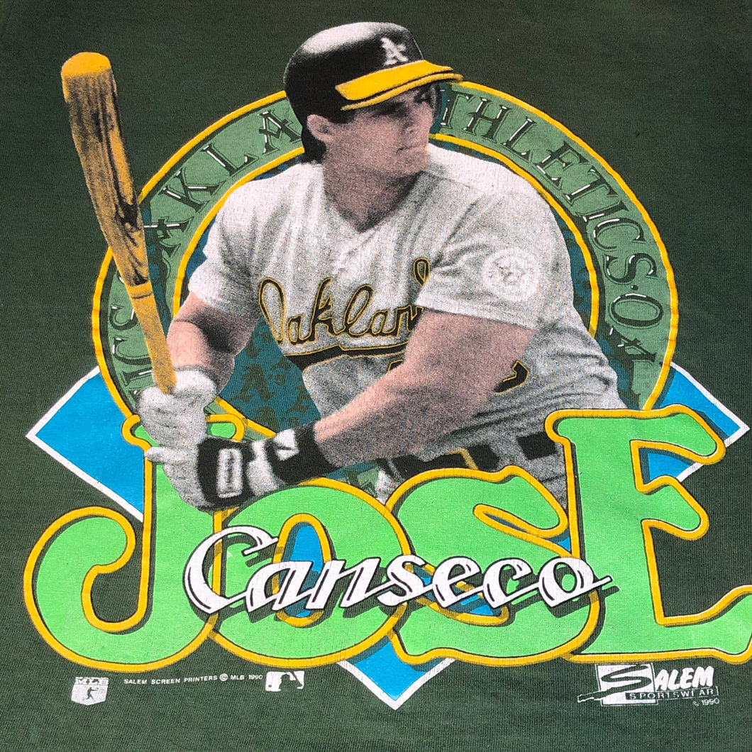 Vintage 1990 Oakland A's Athletics Jose Canseco TSHIRT - S