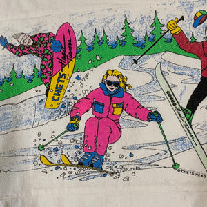 Vintage 1980s Neon Ski Collared Sweatshirt from Chet's Head Turner - M