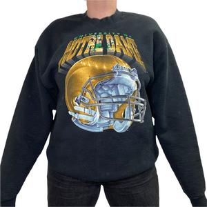 Vintage Late 80s-early 90s University of Notre Dame Fighting Irish Big Helmet Crew - L