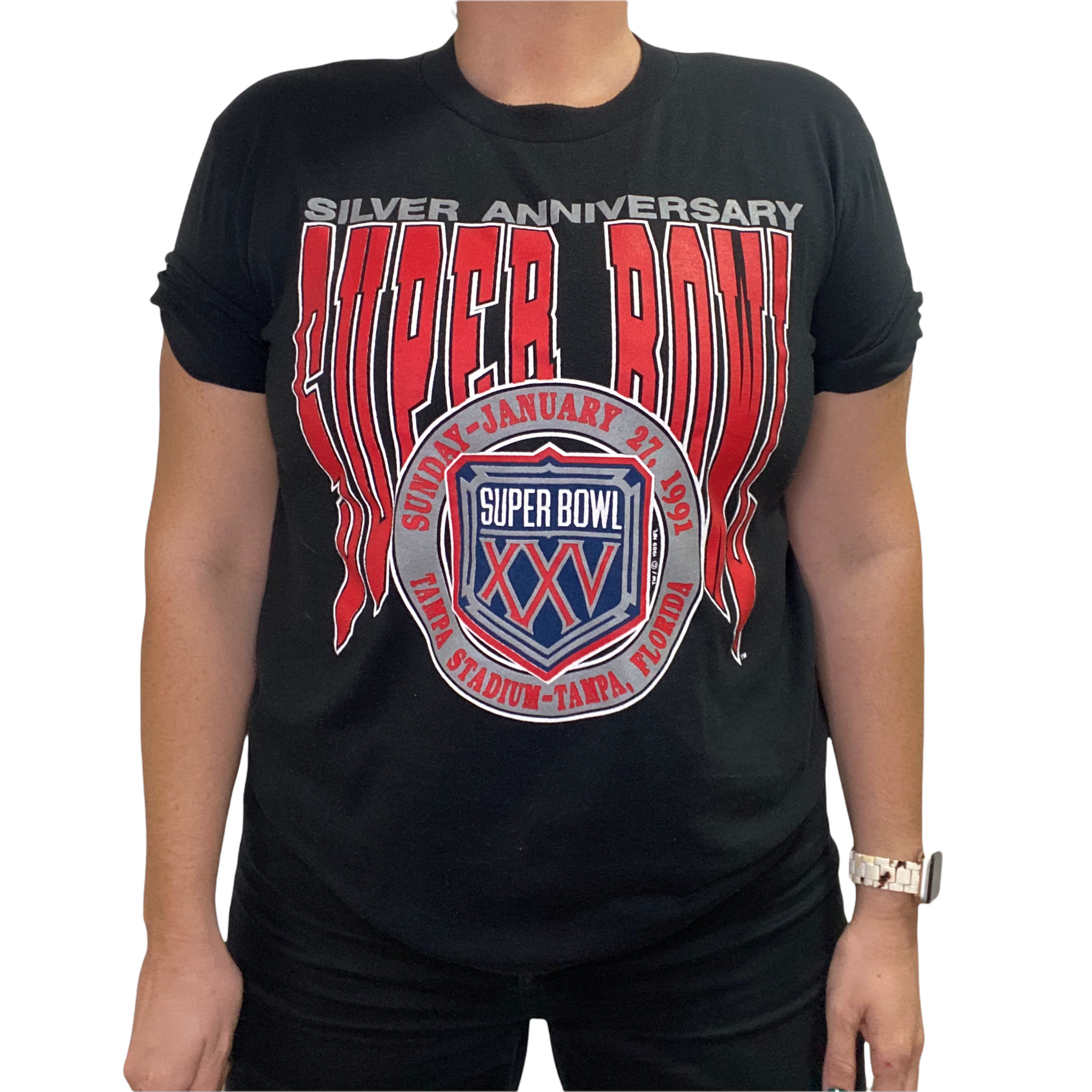 Vintage 1991 New York NY Giants Super Bowl Silver Anniversary