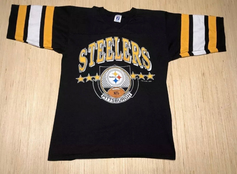 90s Steelers NFL Steelmark Logo Football t-shirt Medium - The