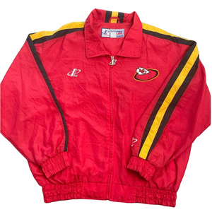 Vintage 1990s Kansas City KC Chiefs Full Zip Windbreaker Jacket - L
