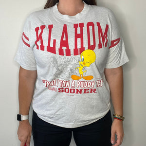 Vintage 1993 University of Oklahoma Sooners x Tweety Bird TSHIRT - M/L