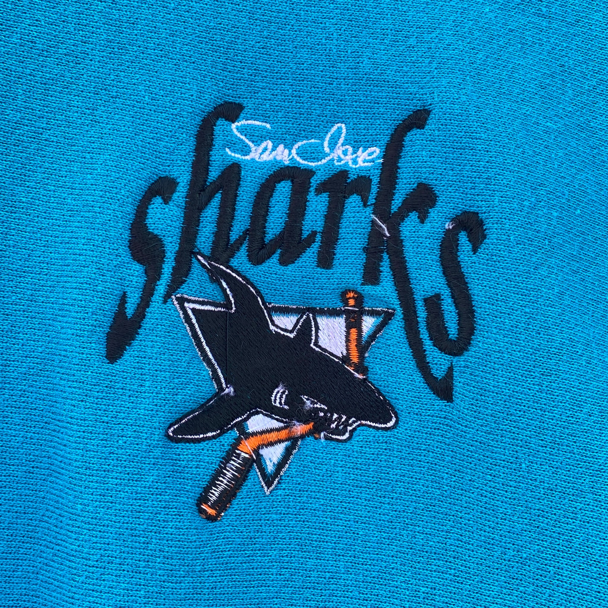 Vintage San Jose Sharks Satin Bomber Jacket Size Medium 90s NHL