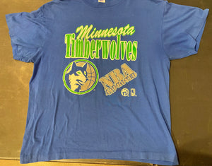 Vintage 1991 Minnesota Timberwolves Old Logo TSHIRT - L