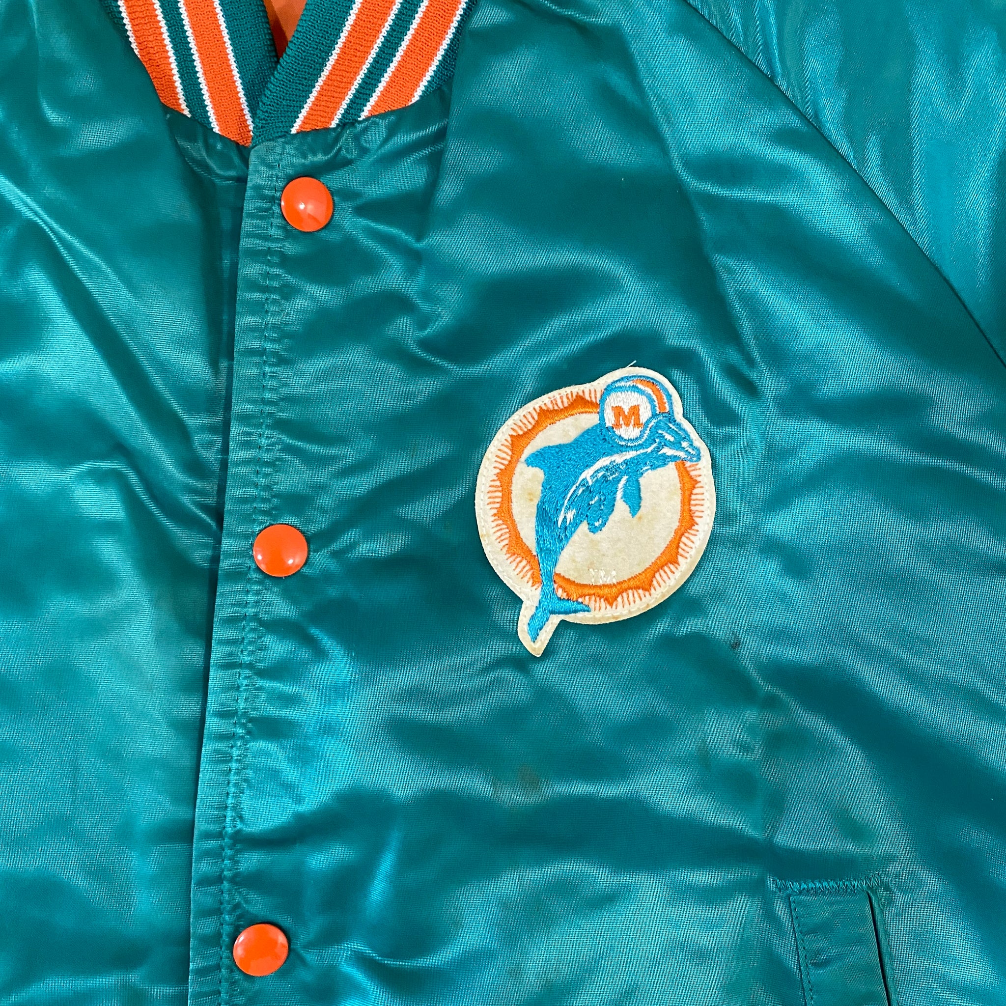 Vintage Starter NFL Miami Dolphins Satin Bomber Jacket - Men's Small