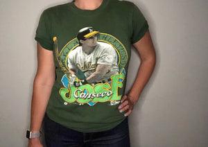 Vintage 1990 Oakland A's Athletics Jose Canseco TSHIRT - S