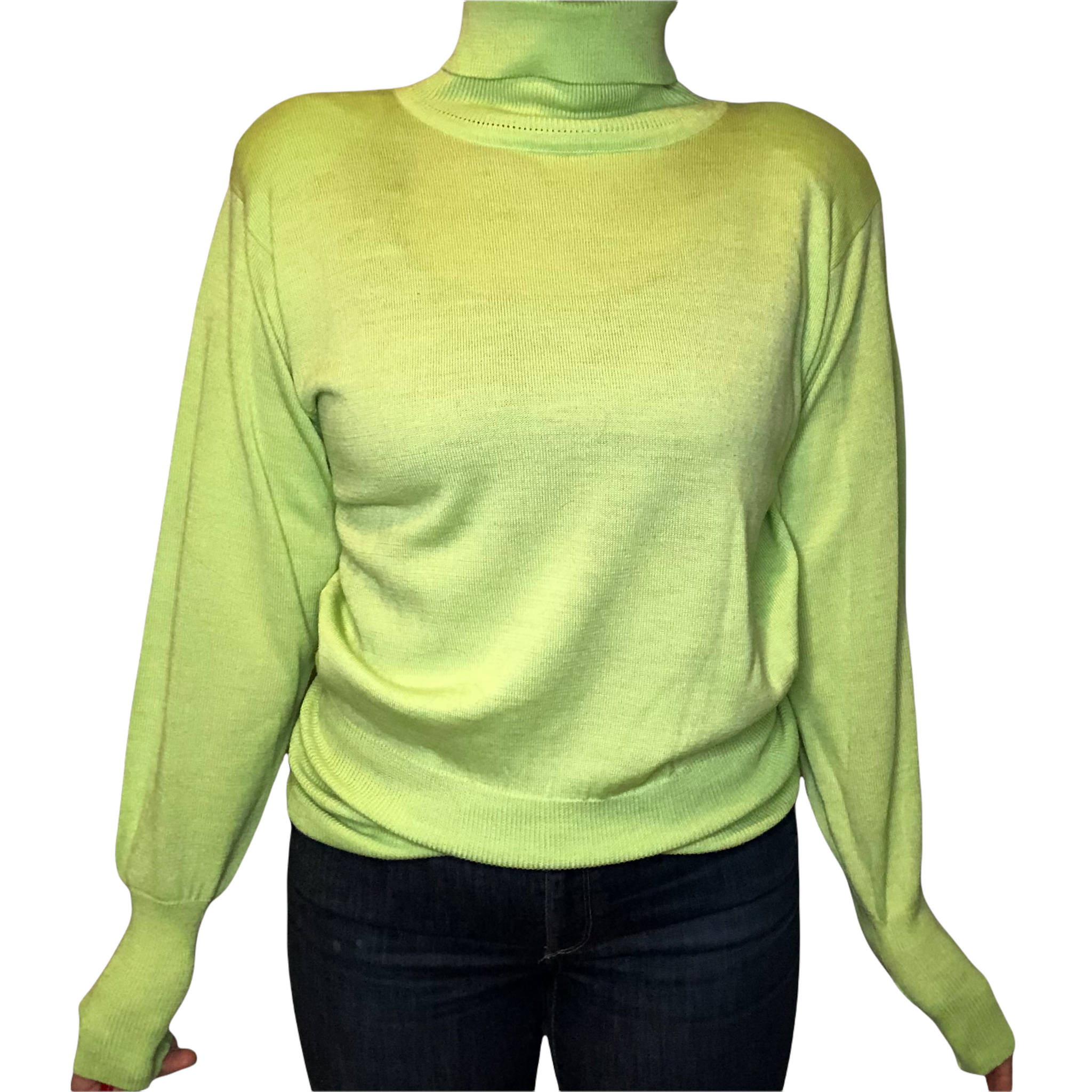 Neon green turtleneck sales sweater