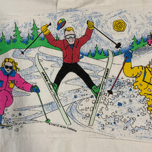 Vintage 1980s Neon Ski Collared Sweatshirt from Chet's Head Turner - M