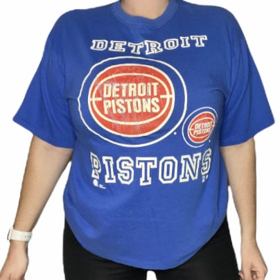 Detroit Pistons Basketball Team Retro Logo Vintage Recycled Michigan  License Plate Art Long Sleeve T-Shirt by Design Turnpike - Instaprints