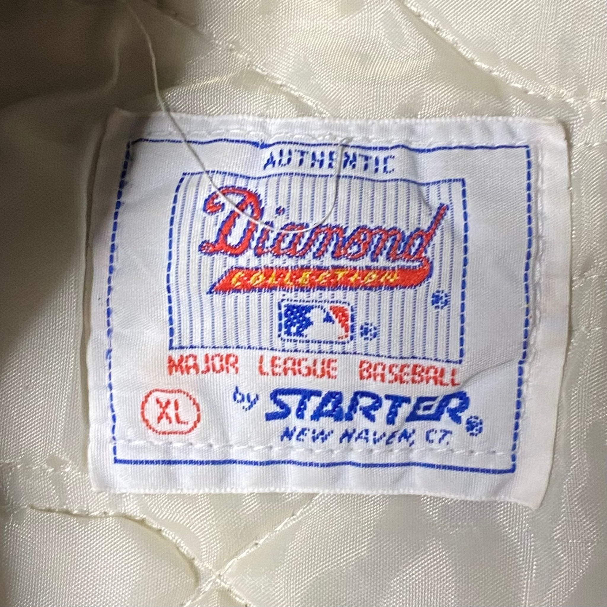 VTG Atlanta Braves Bomber Jacket Starter Diamond Collection Snap Retro 90s  Sz XL