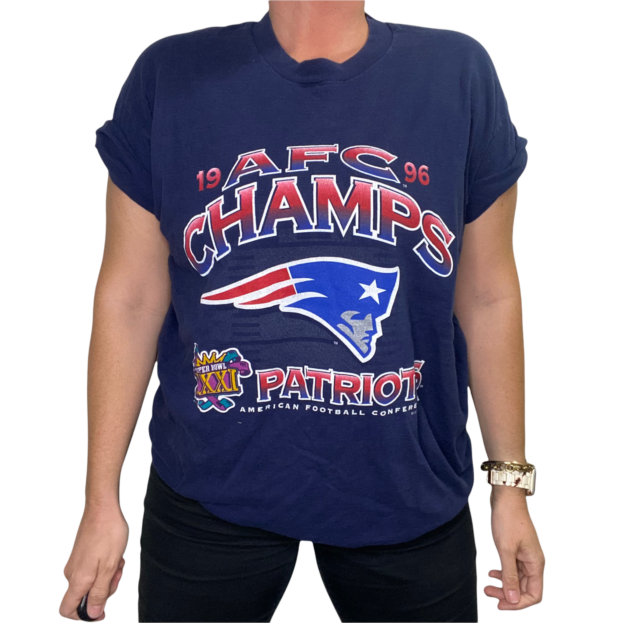 Vintage 1996 New England Patriots AFC Champs TSHIRT XL Rad Max