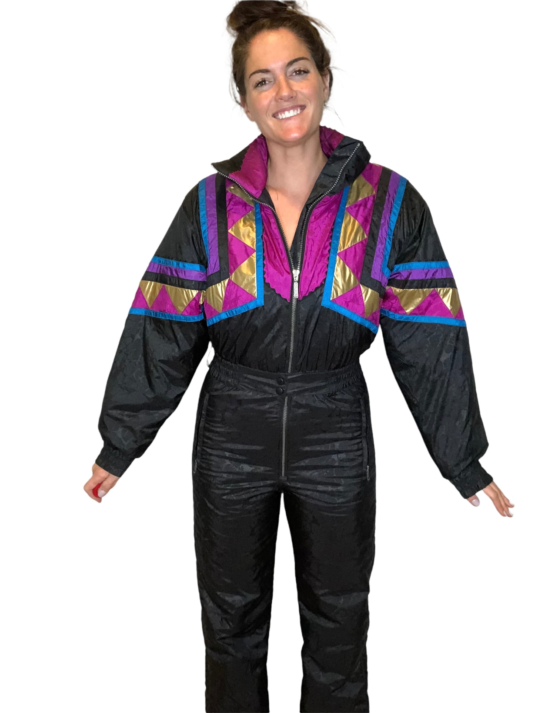 Vintage 80s 90s Shiny One Piece Skisuit from OSSI - Women's