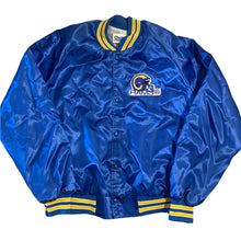 Load image into Gallery viewer, Vintage 80s Los Angeles LA Rams Chalk Line Satin Bomber Jacket - Size Large-XL