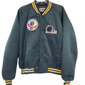 Vintage 80s Los Angeles LA Rams Chalk Line Satin Bomber Jacket