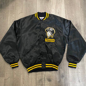 Vintage 1980s Pittsburgh Pirates Felco Brand Satin Bomber Jacket - L