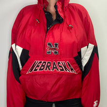 Load image into Gallery viewer, Vintage 1990s University of Nebraska Cornhuskers Pullover Kangaroo Starter Jacket Puffer - L