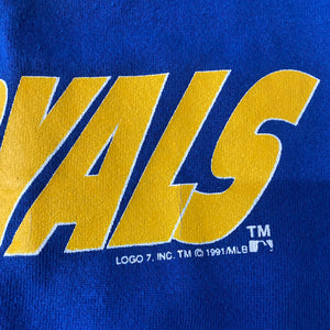 Vintage 1990s Kansas City KC Royals Old Logo Crew - L