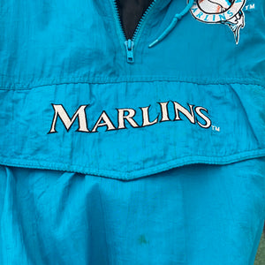Vintage 1990s Florida Marlins Old Logo Kangaroo Style Windbreaker from Logo 7 - L