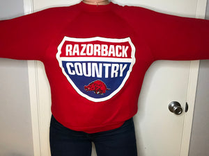 Vintage 1980s University of Arkansas Razorbacks "Razorback Country" Crew - M