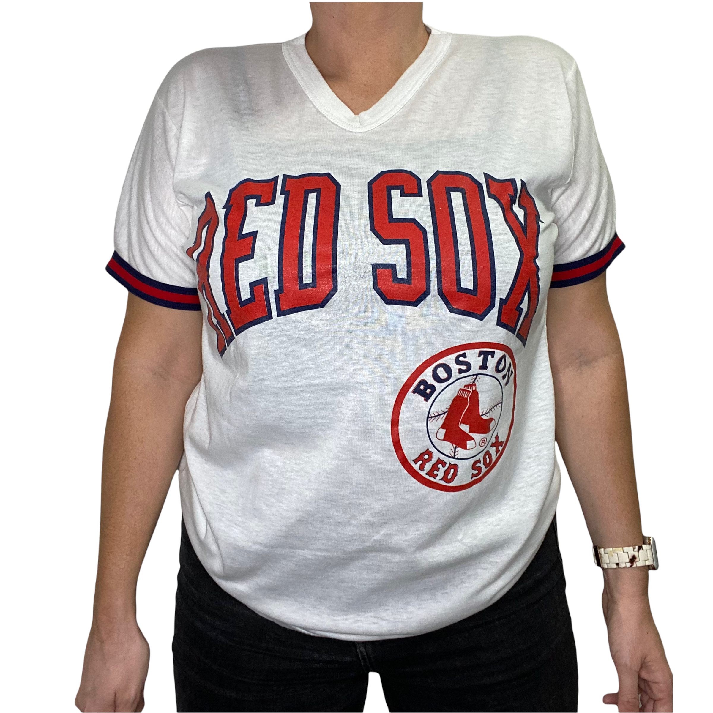 Boston Red Sox Vintage T-shirt M Red 80s 1989 Trench MLB 