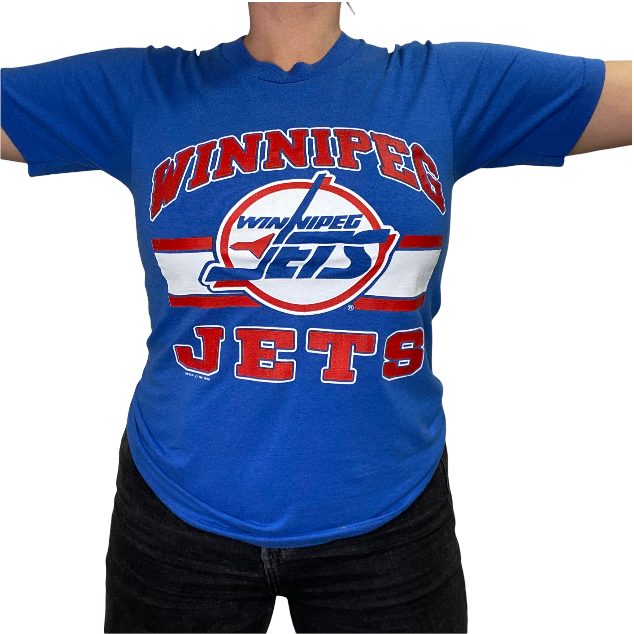 Vintage 1989 Winnipeg Jets Old Logo TSHIRT S Rad Max Vintage