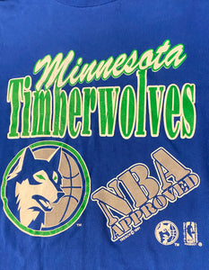 Vintage 1991 Minnesota Timberwolves Old Logo TSHIRT - L