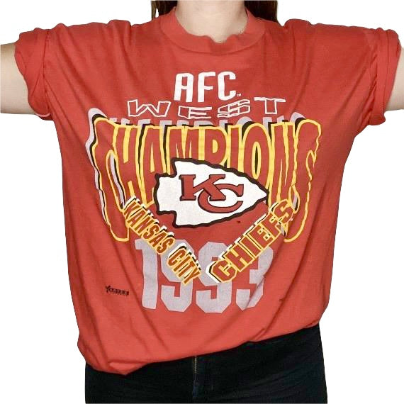 Vintage 1993 Kansas City Chiefs AFC West Champs Tshirt - XL