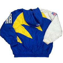 Load image into Gallery viewer, Vintage 90s Los Angeles LA Rams Logo Athletic Sharktooth Full Zip Puffer Jacket - Size Extra Large