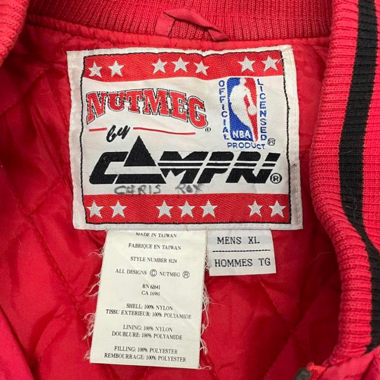 Vintage 90s NBA Chicago Bulls Nutmeg Zip Winter Jacket Mens Size L/XL RARE